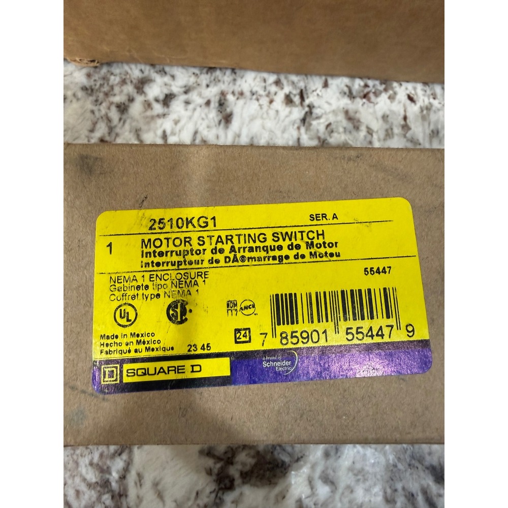 Square D 2510KG1 Motor Starting Switch‎ NEMA 1 Enclosure UL Listed - Picture 2 of 2